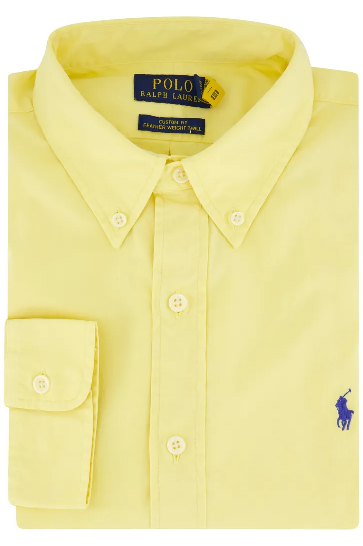 Polo Ralph Lauren casual overhemd normale fit geel effen katoen