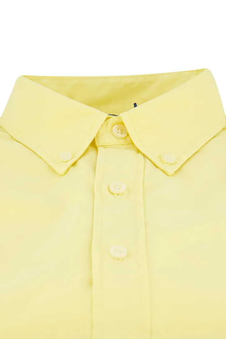 Polo Ralph Lauren casual overhemd normale fit geel effen katoen