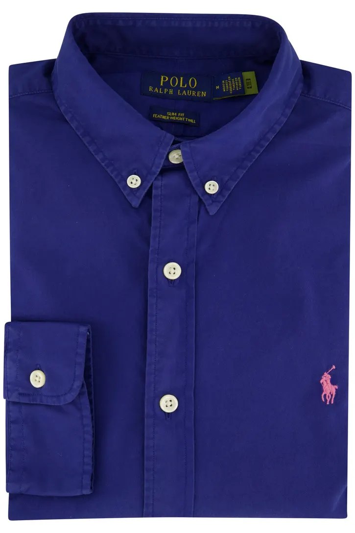 Polo Ralph Lauren overhemd blauw katoen regular fit
