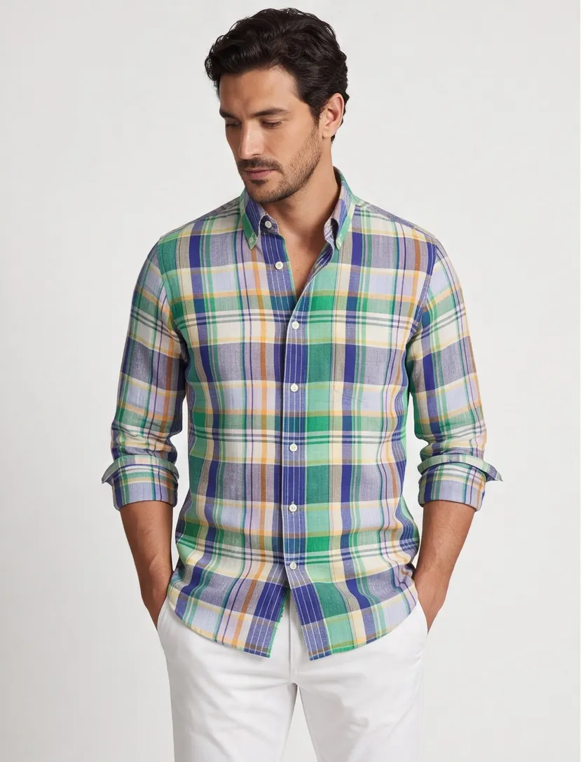 Polo Ralph Lauren overhemd donkerblauw groen geruit