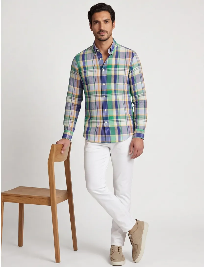Polo Ralph Lauren overhemd donkerblauw groen geruit