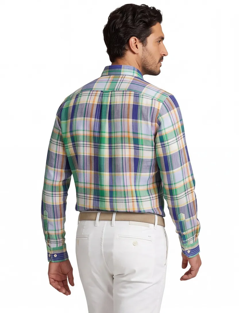 Polo Ralph Lauren overhemd donkerblauw groen geruit