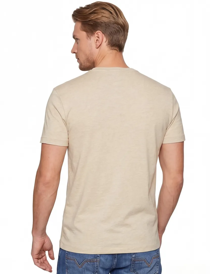Polo Ralph Lauren t-shirt beige ronde hals normale fit 100% katoen