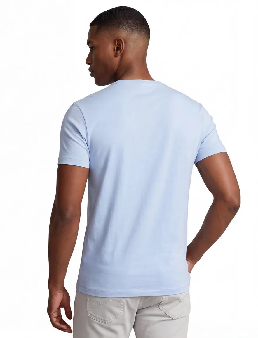 Polo Ralph Lauren t-shirt effen lichtblauw slim fit katoen
