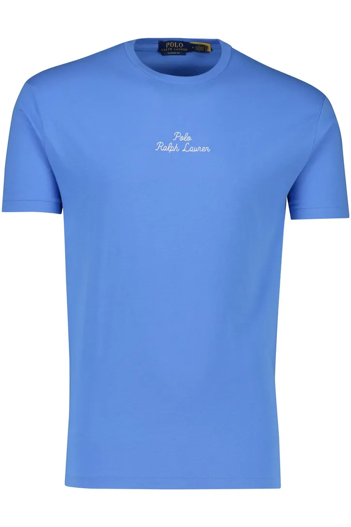 Polo Ralph Lauren t-shirt blauw effen met print classic fit