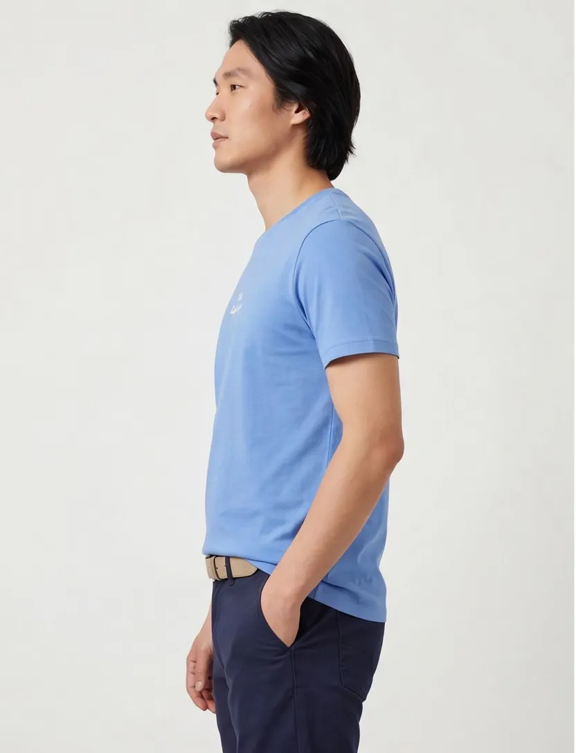 Polo Ralph Lauren t-shirt blauw effen met print classic fit
