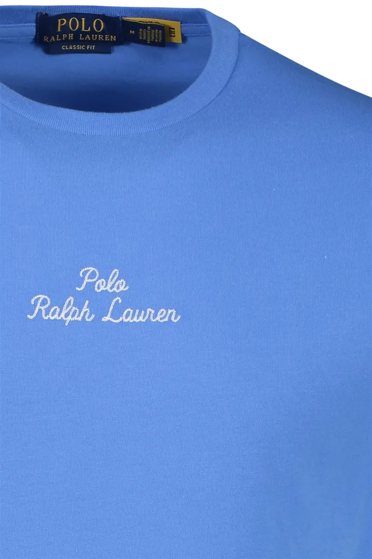 Polo Ralph Lauren t-shirt blauw effen met print classic fit