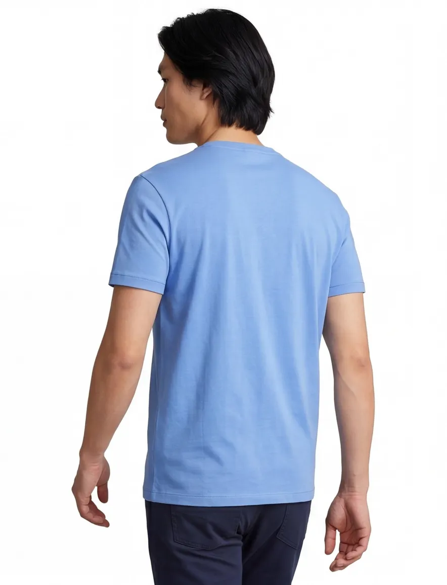 Polo Ralph Lauren t-shirt blauw classic fit wijdere fit met ronde hals