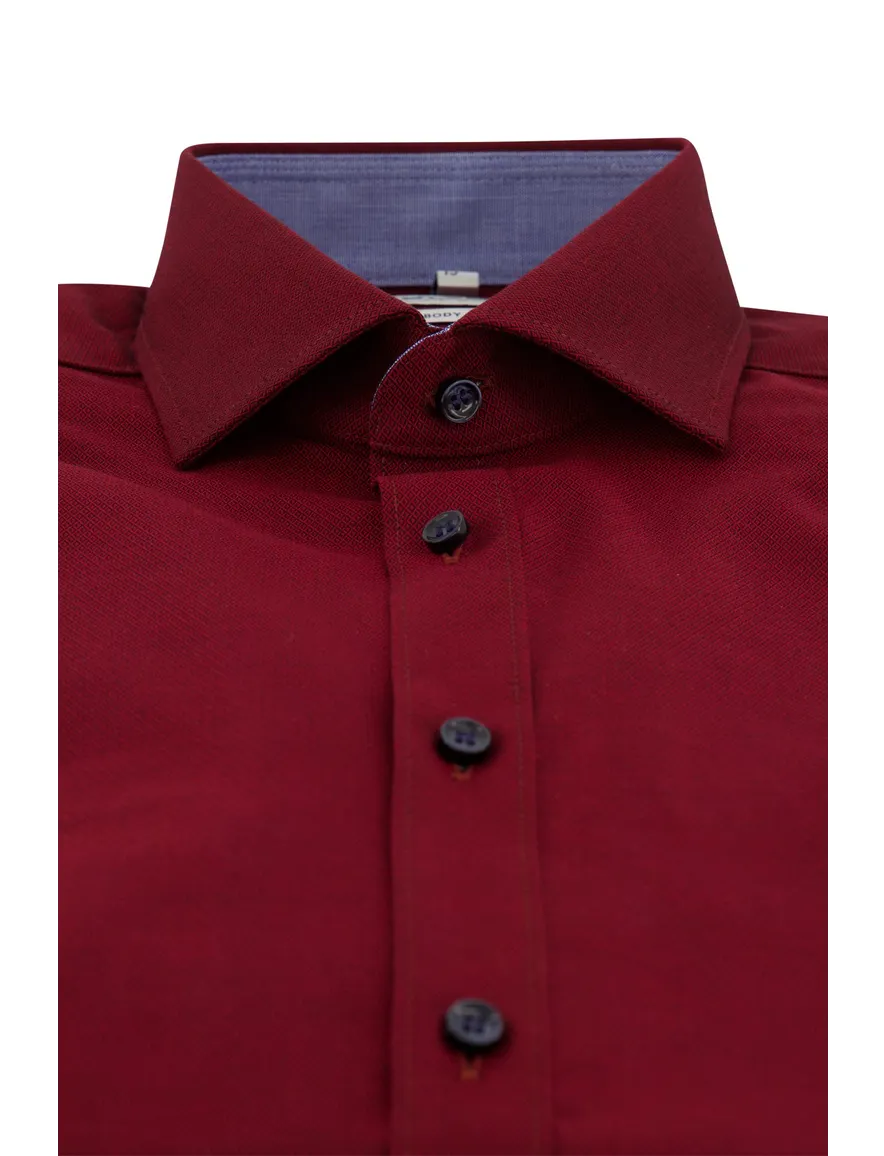 Olymp overhemd rood body fit
