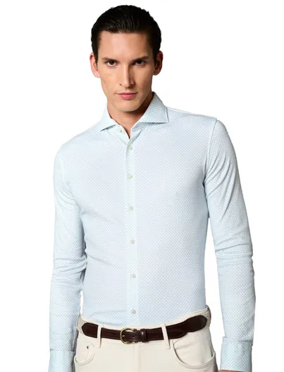 Desoto katoenen Desoto overhemd slim fit groen geprint