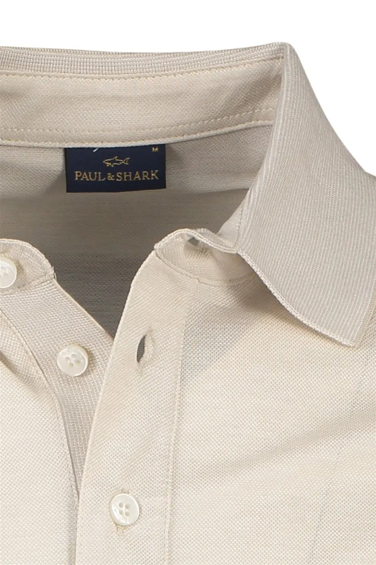 Paul & Shark beige polo 3-knoops katoen wijde fit