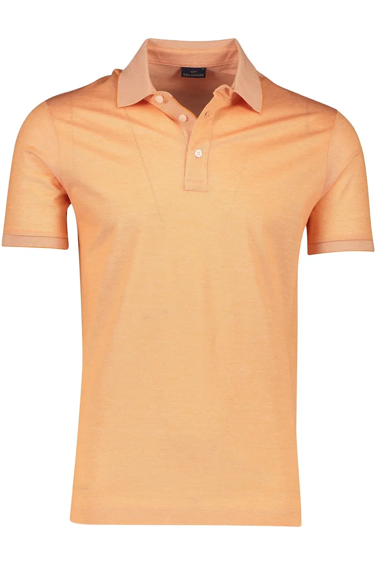 Paul & Shark polo oranje katoen 3-knoops wijde fit