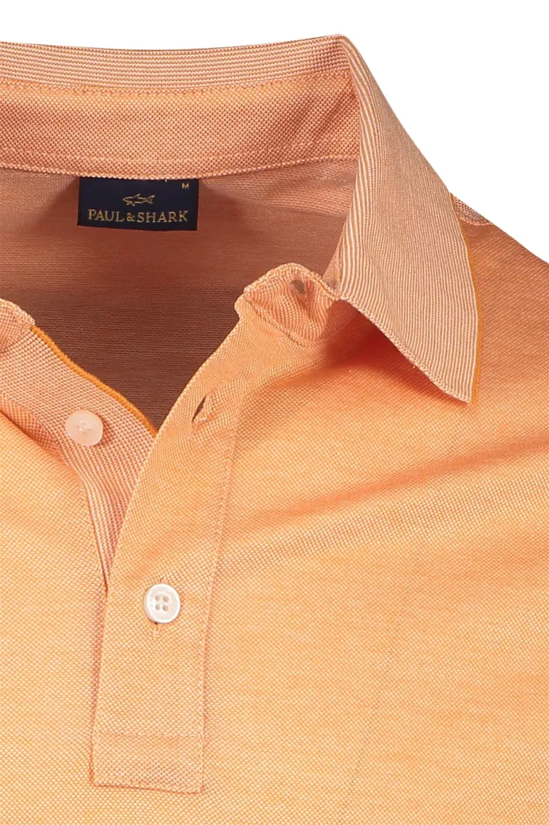 Paul & Shark polo oranje katoen 3-knoops wijde fit