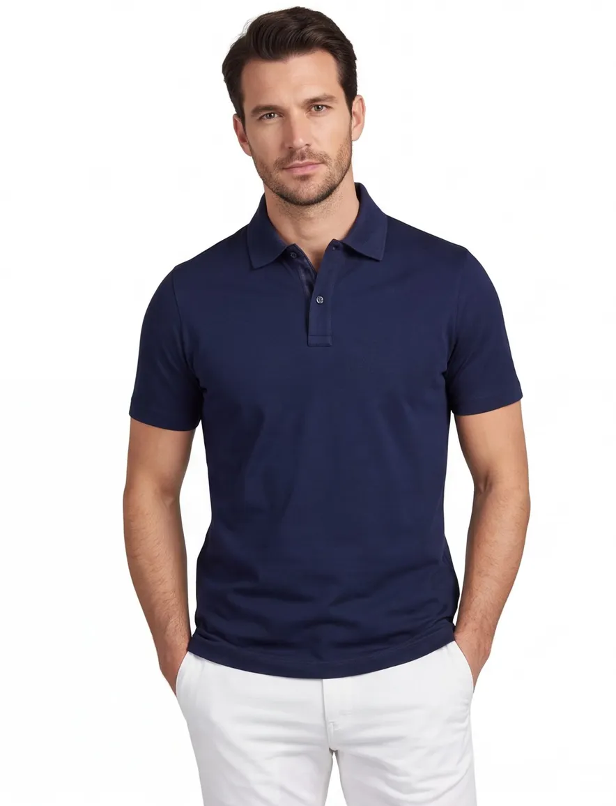 Paul & Shark polo wijde fit donkerblauw 2-knoops katoen