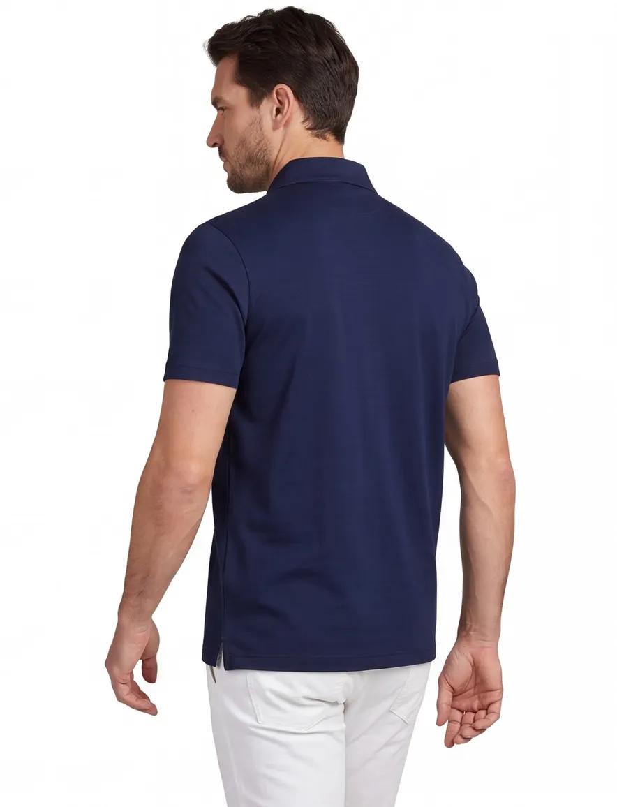 Paul & Shark polo wijde fit donkerblauw 2-knoops katoen
