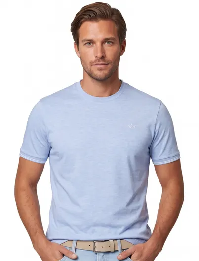 Paul & Shark Paul & Shark katoenen t-shirt ronde hals lichtblauw