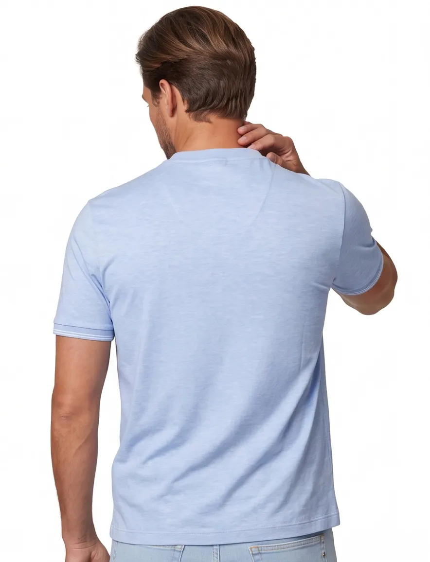 Paul & Shark katoenen t-shirt ronde hals lichtblauw