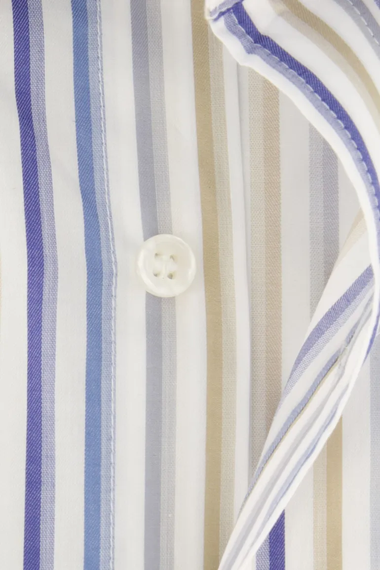 Paul & Shark katoenen casual overhemd wijde fit blauw gestreept