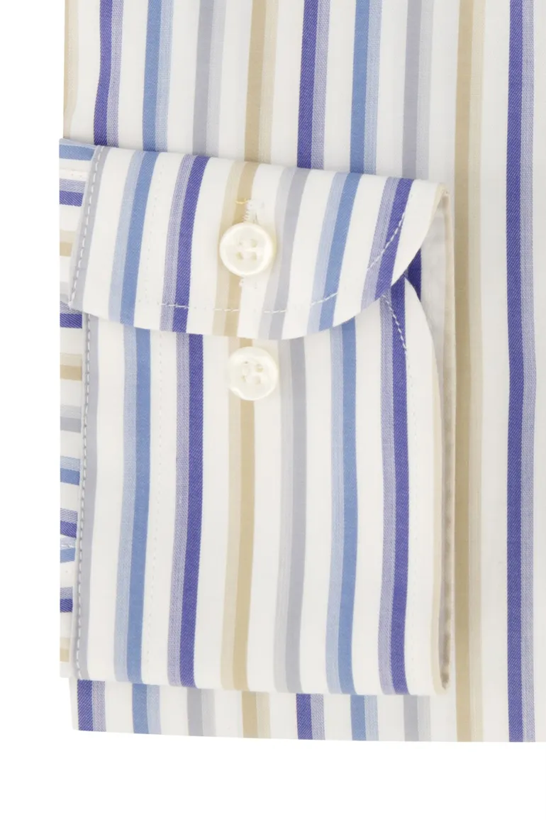 Paul & Shark katoenen casual overhemd wijde fit blauw gestreept