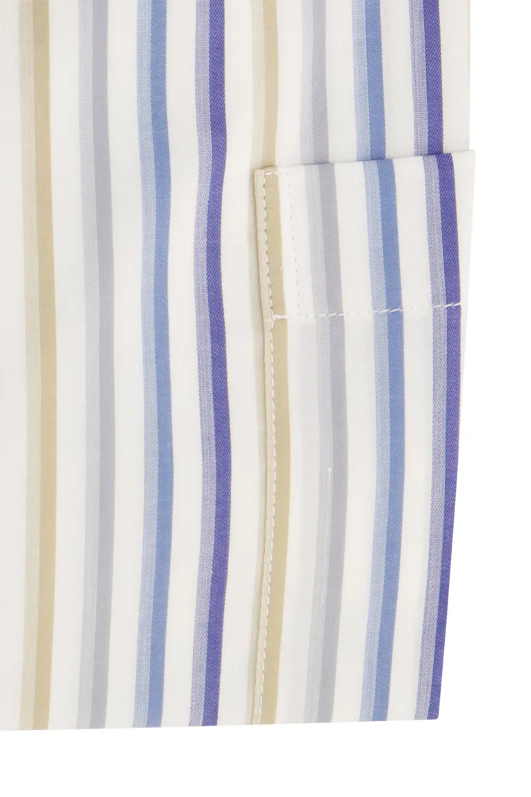 Paul & Shark katoenen casual overhemd wijde fit blauw gestreept