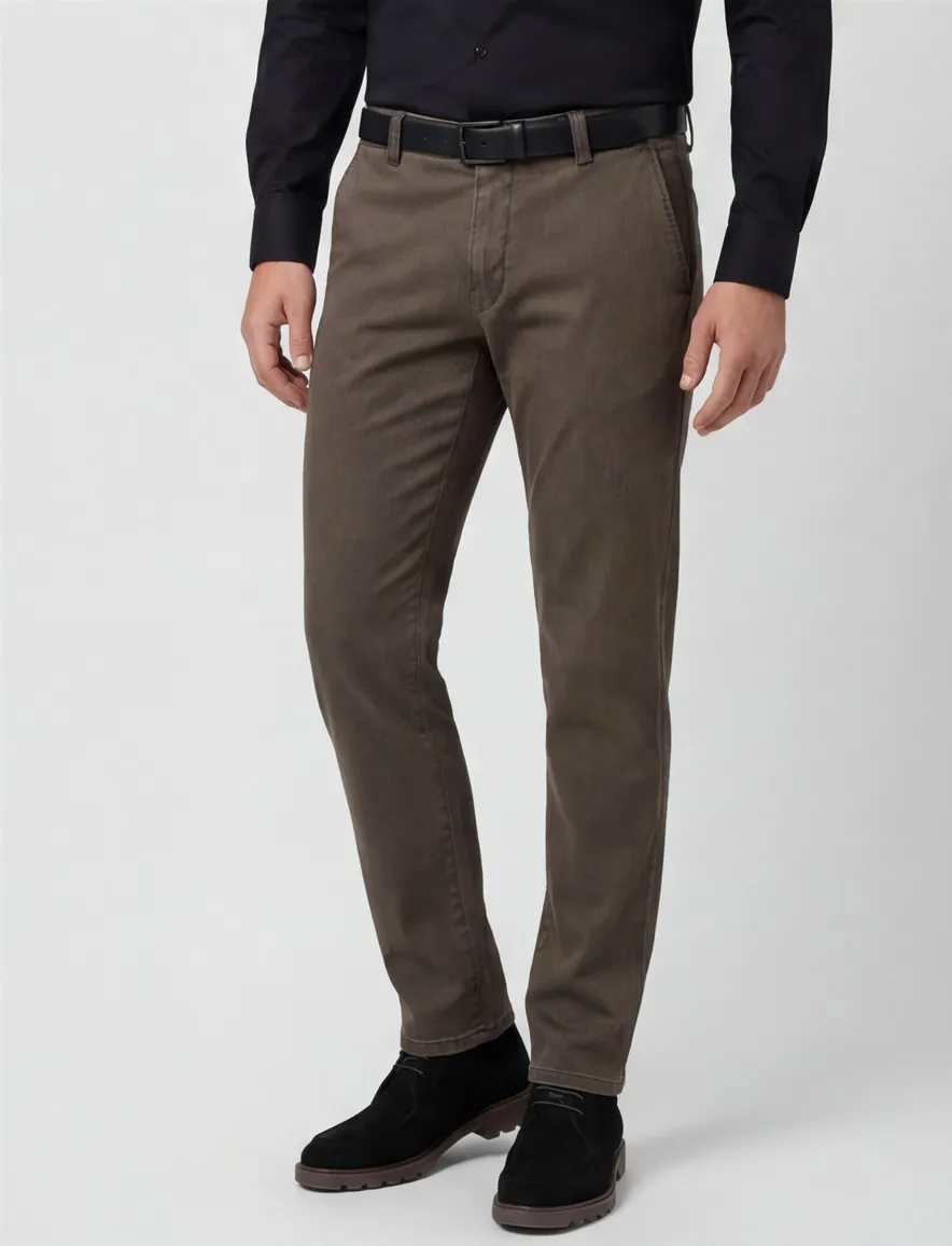 Meyer katoenen broek Rio modern fit bruin