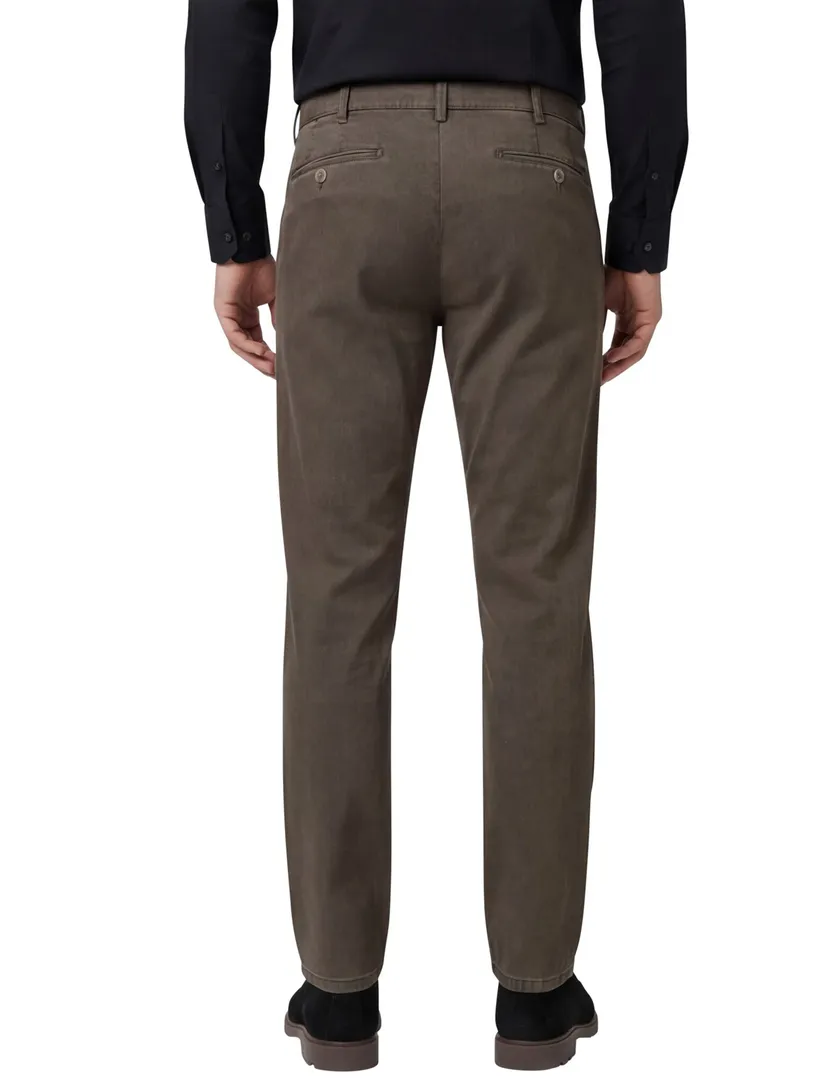 Meyer chino Rio bruin effen katoen