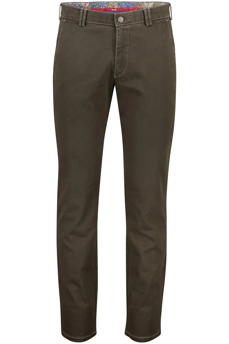 Meyer pantalon katoen groen rio modern fit