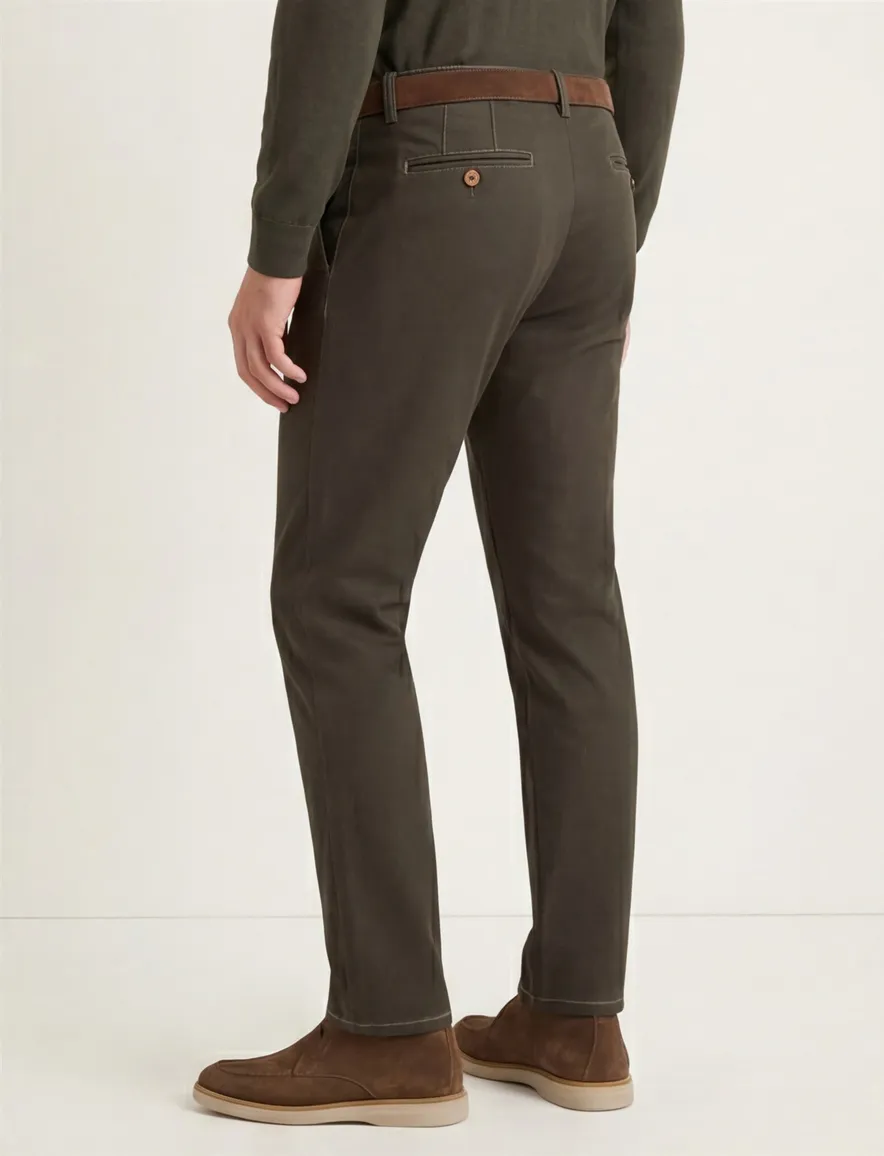 Meyer pantalon katoen groen rio modern fit