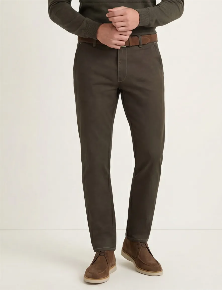 Meyer pantalon katoen groen rio modern fit