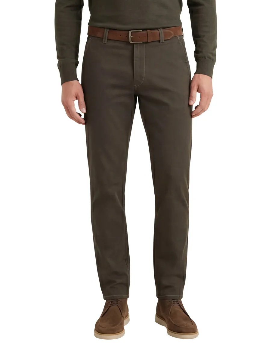 Meyer pantalon katoen groen rio modern fit