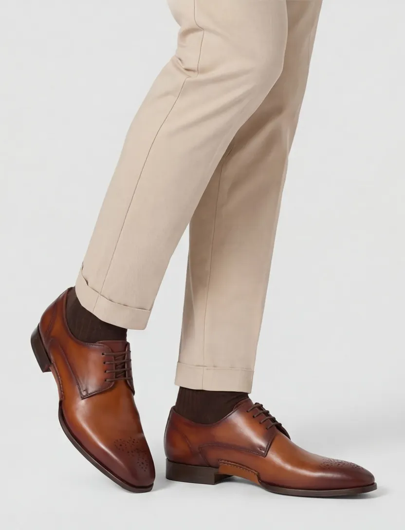 Magnanni nette schoen gemêleerd bruin