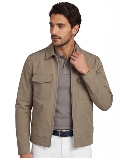Elvine Elvine Kristoffer zomerjas camel normale fit dubbele borstzak