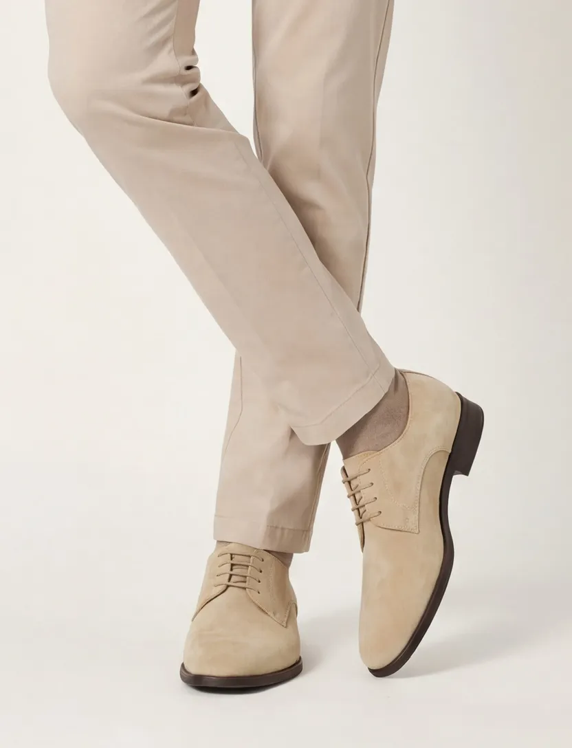 Giorgio veterschoenen beige effen leer
