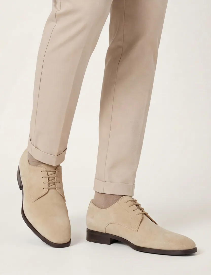Giorgio veterschoenen beige effen leer