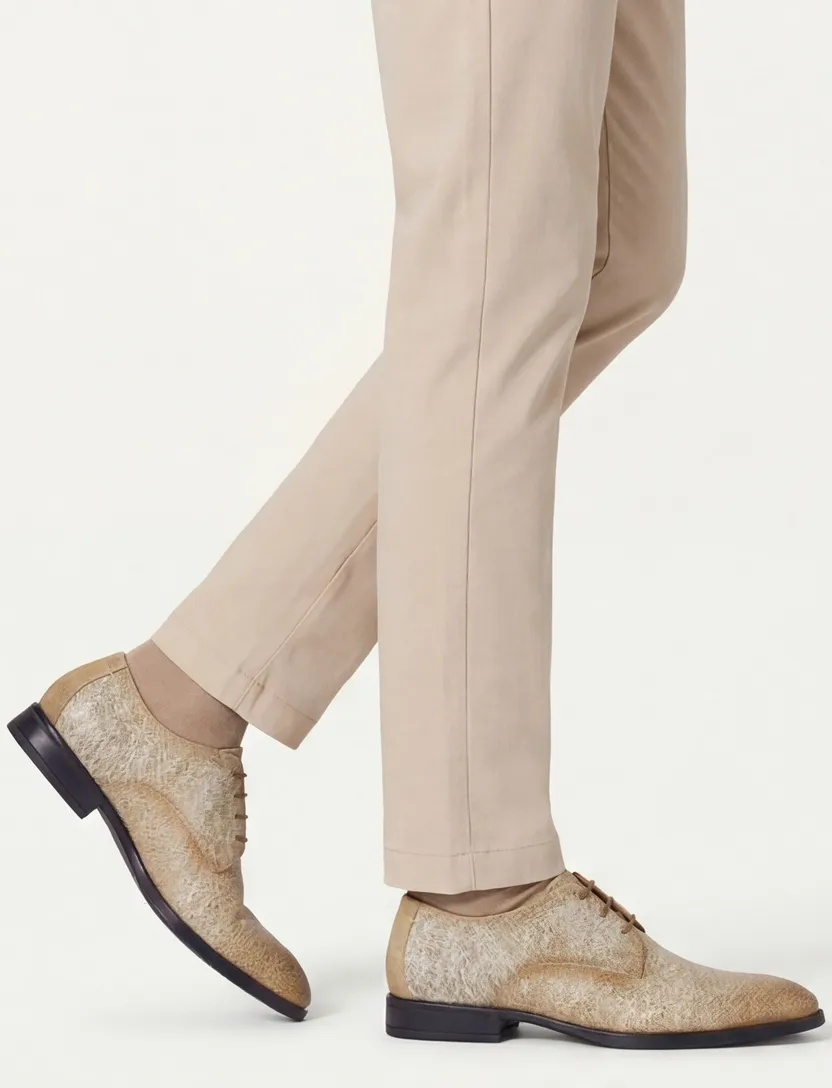 Giorgio nette lage veterschoenen beige geprint leer