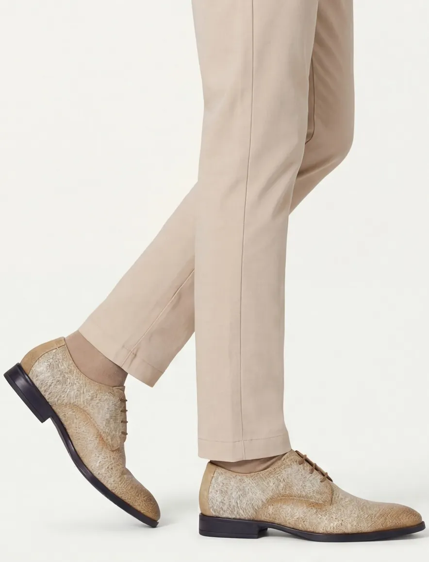 Giorgio nette lage veterschoenen beige geprint leer