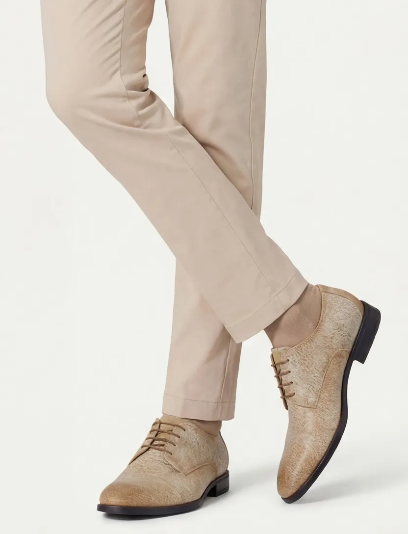 Giorgio nette lage veterschoenen beige geprint leer