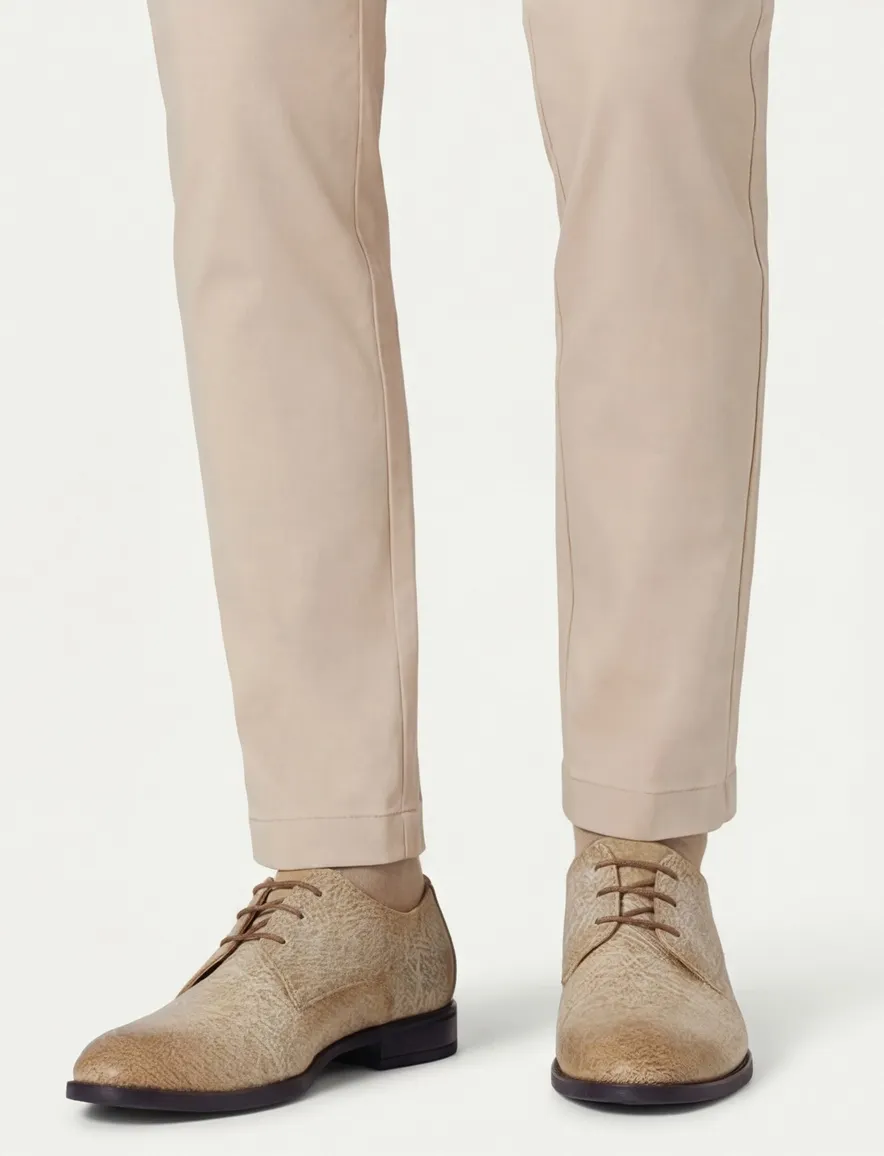 Giorgio nette lage veterschoenen beige geprint leer