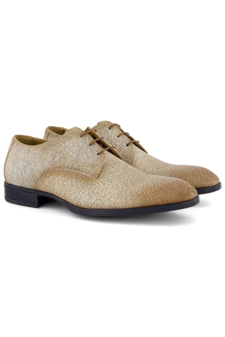 Giorgio nette lage veterschoenen beige geprint leer