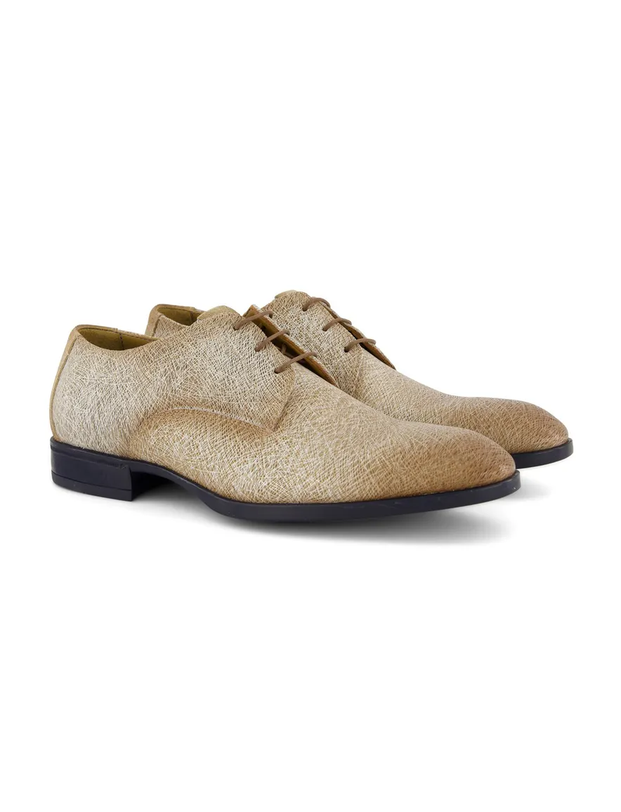 Giorgio nette lage veterschoenen beige geprint leer