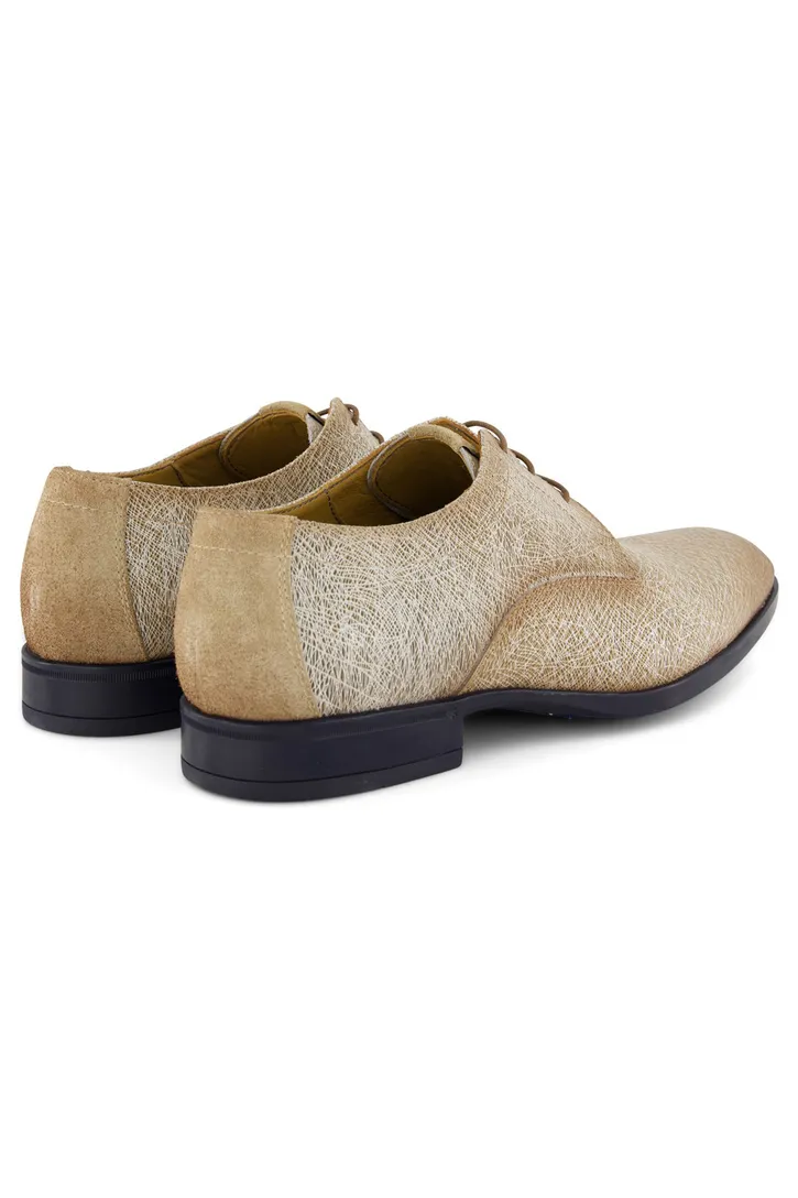 Giorgio nette lage veterschoenen beige geprint leer