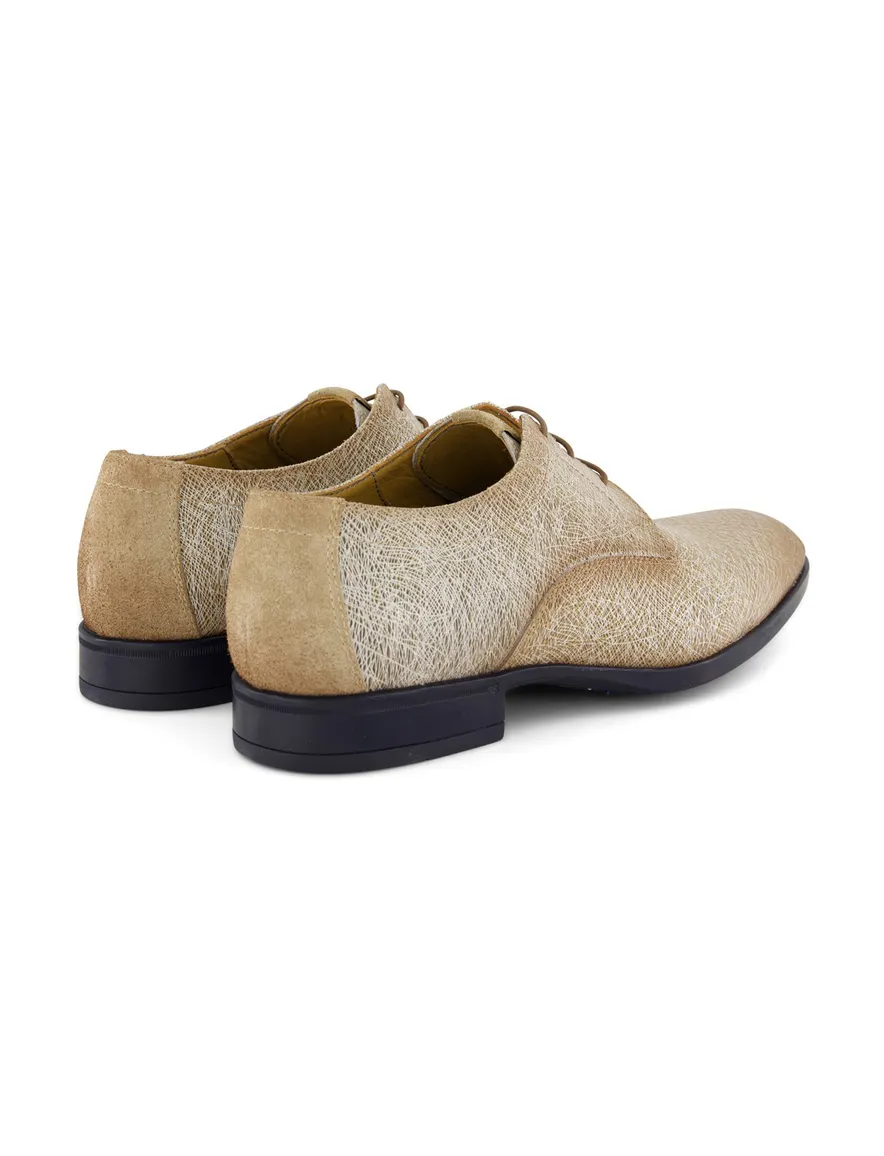 Giorgio nette lage veterschoenen beige geprint leer