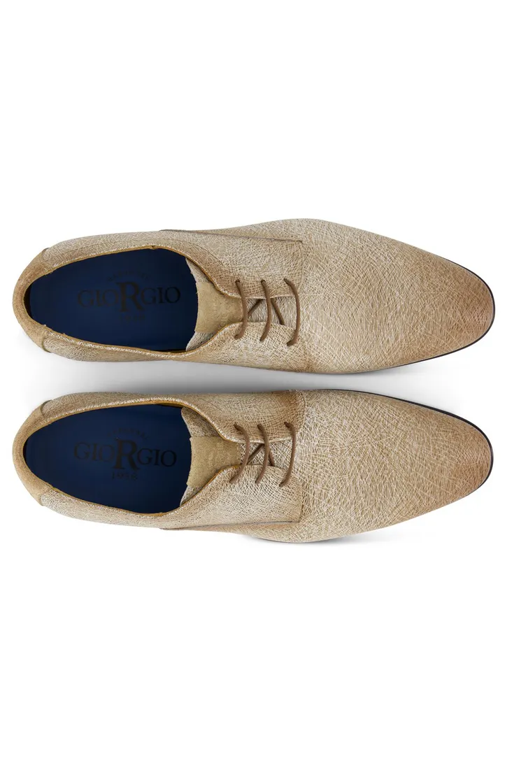 Giorgio nette lage veterschoenen beige geprint leer