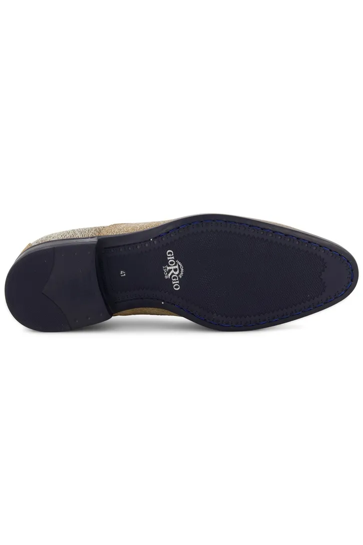 Giorgio nette lage veterschoenen beige geprint leer