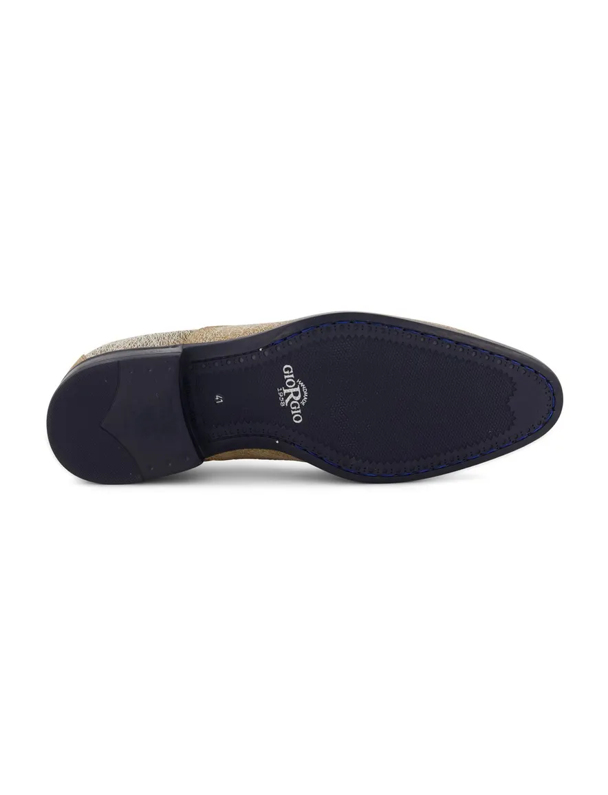 Giorgio nette lage veterschoenen beige geprint leer