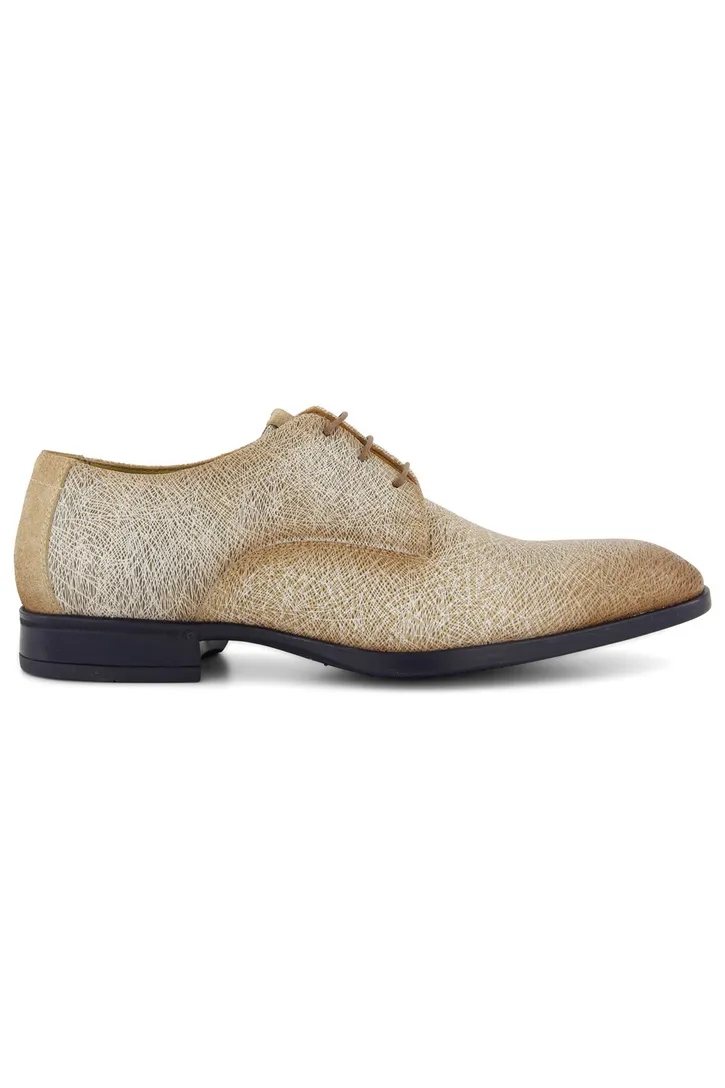 Giorgio nette lage veterschoenen beige geprint leer