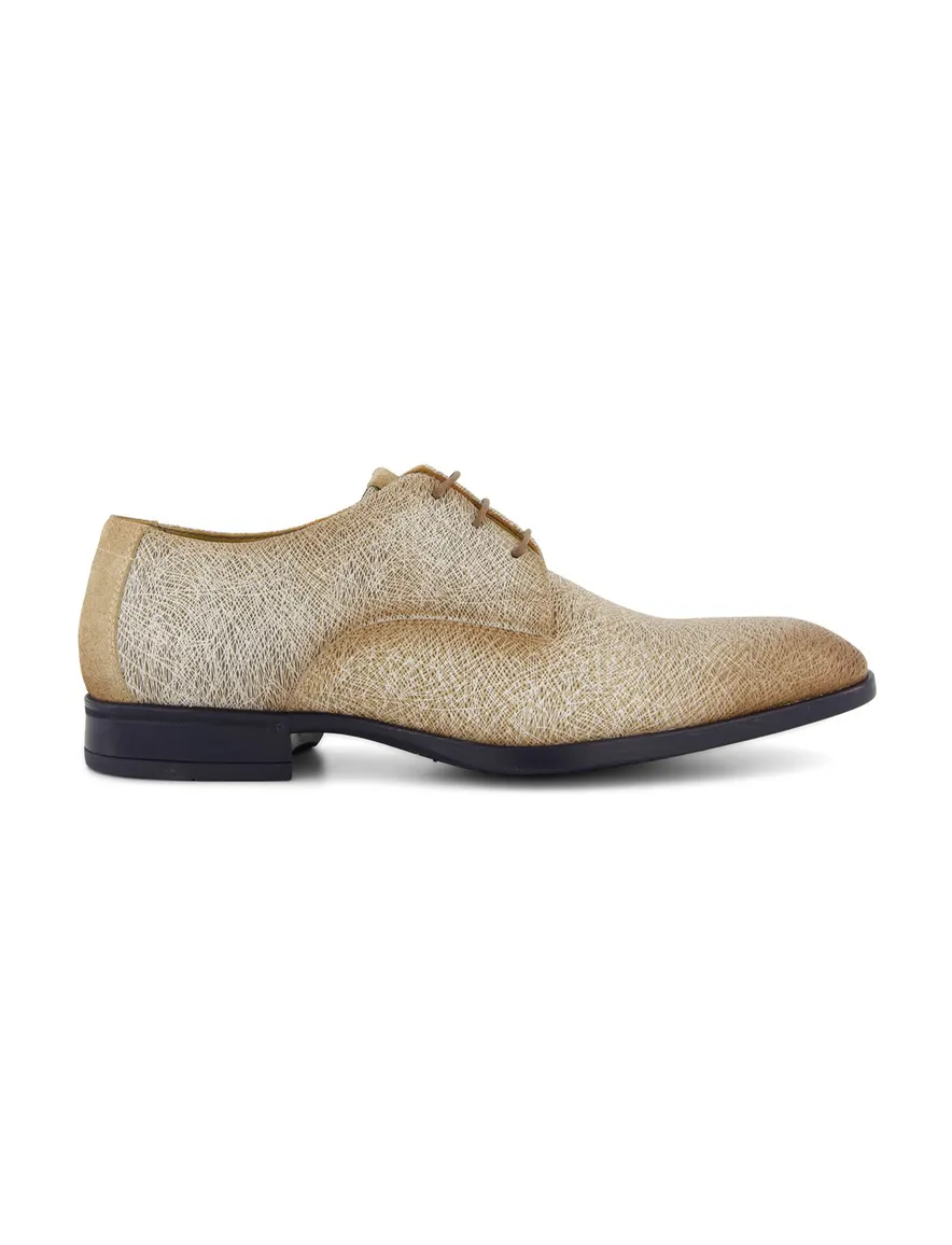 Giorgio nette lage veterschoenen beige geprint leer