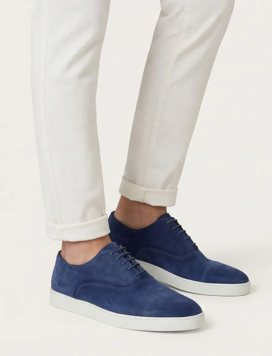 Giorgio sneakers blauw effen leer