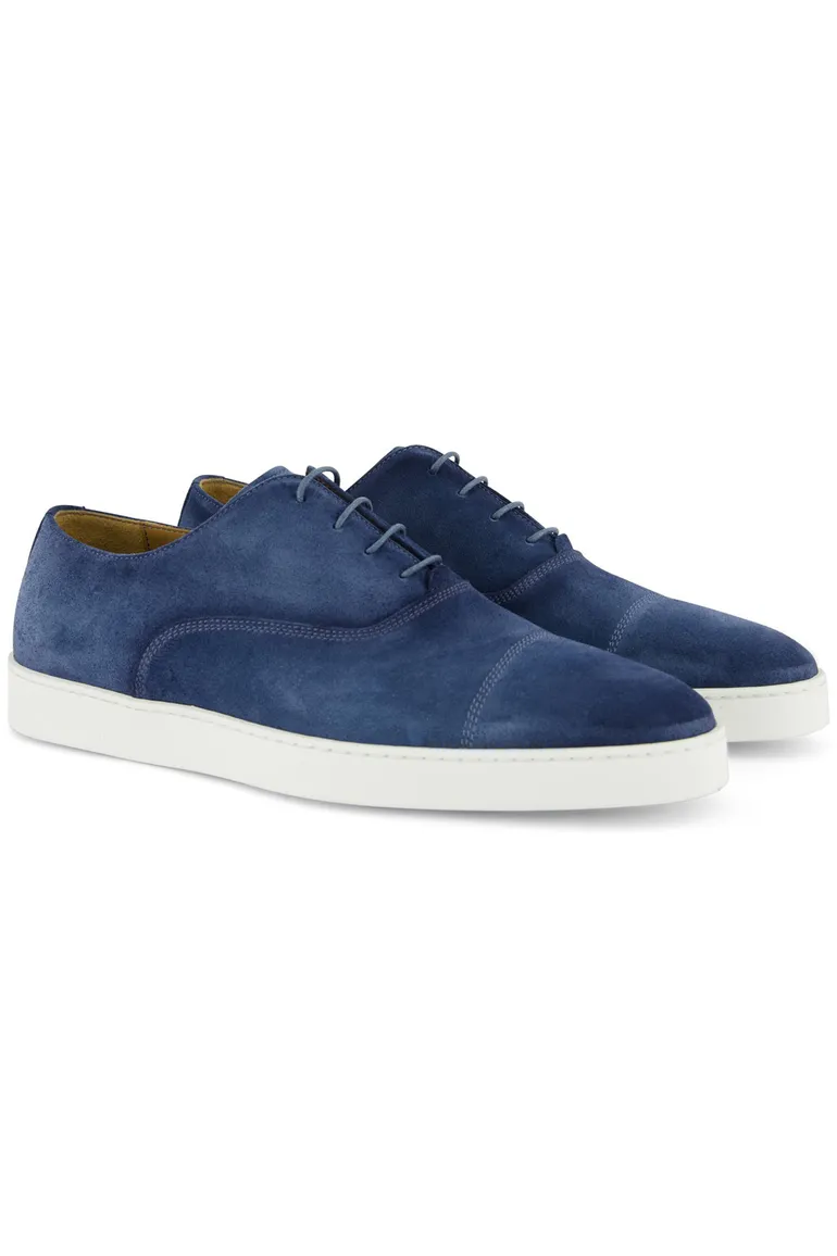 Giorgio sneakers blauw effen leer