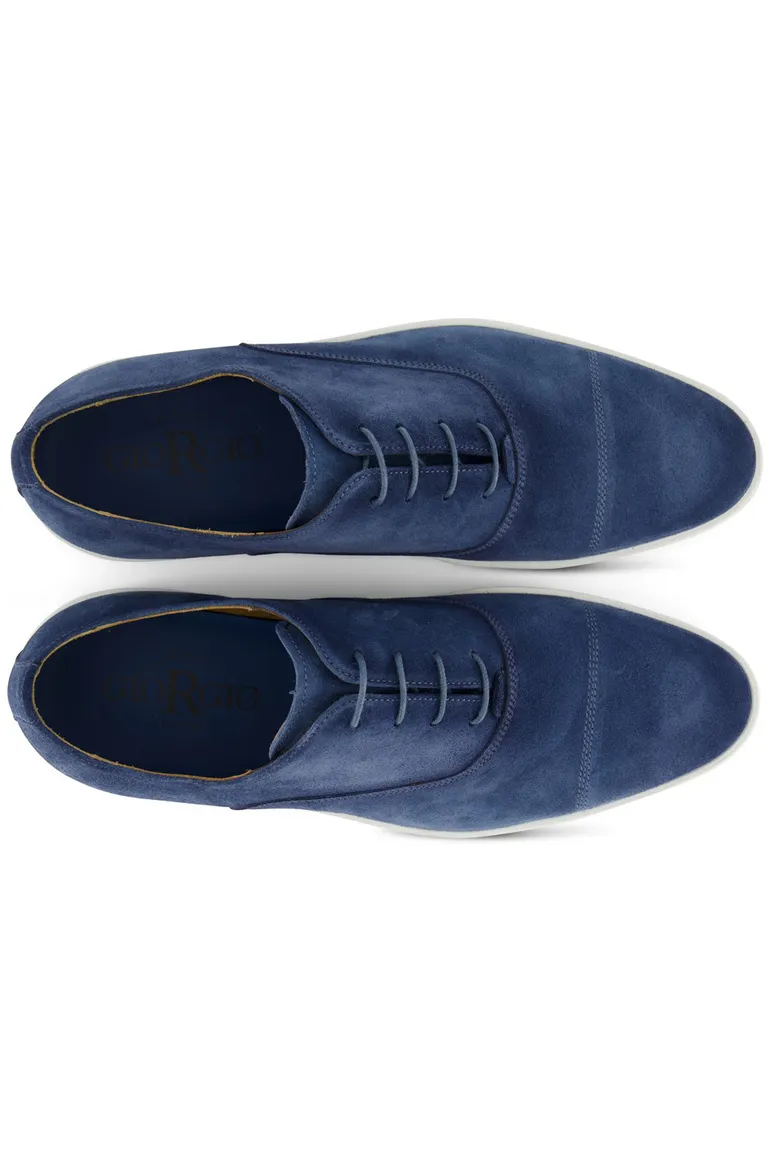 Giorgio sneakers blauw effen leer